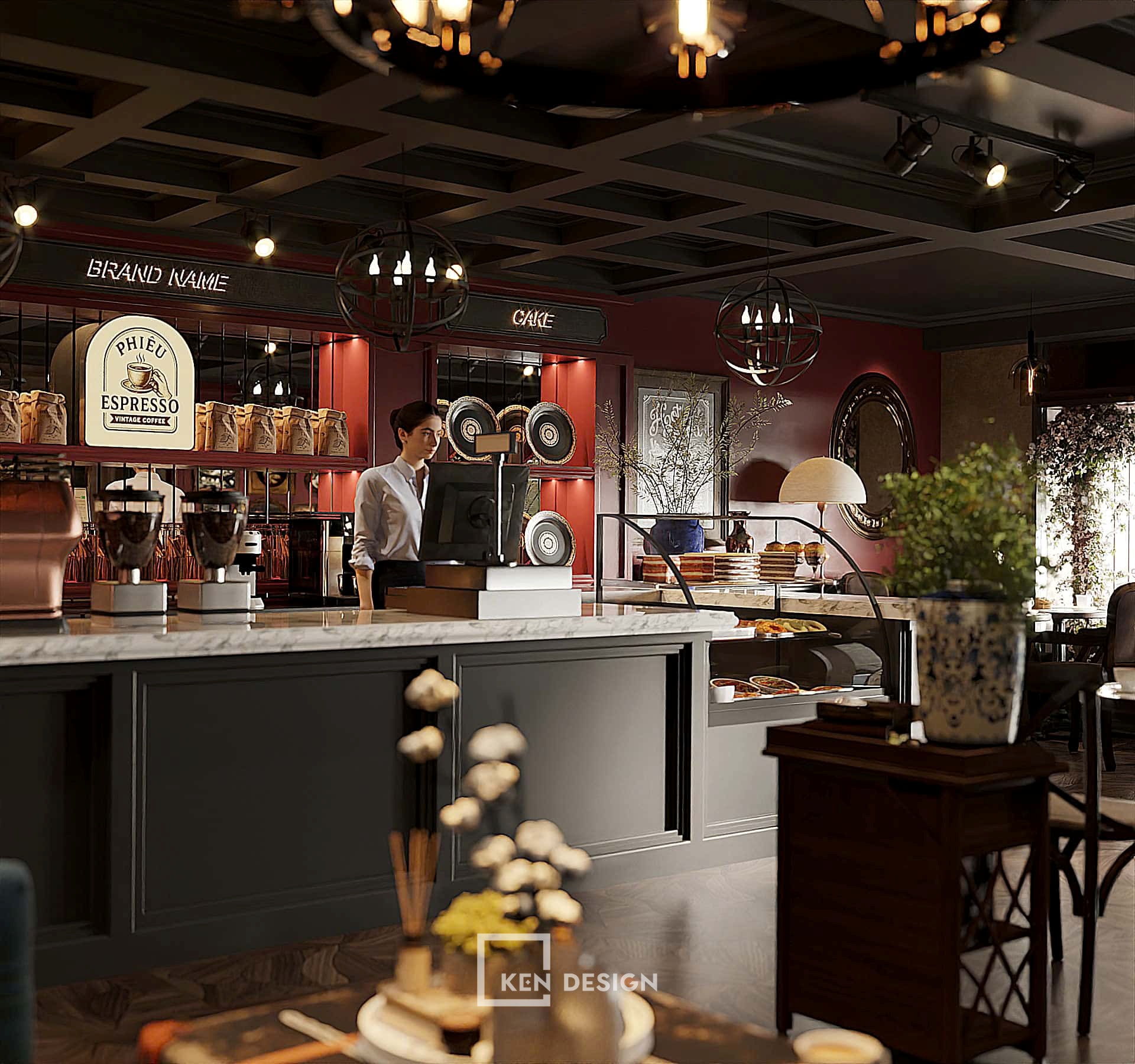 Thiết kế quán cafe Phiêu tại Ba Đình